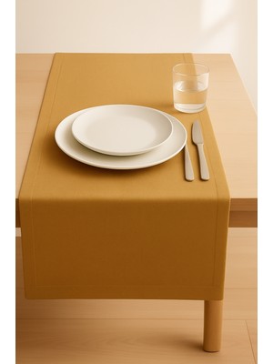 Luvora Home Nova Serisi Keten Runner - Hardal