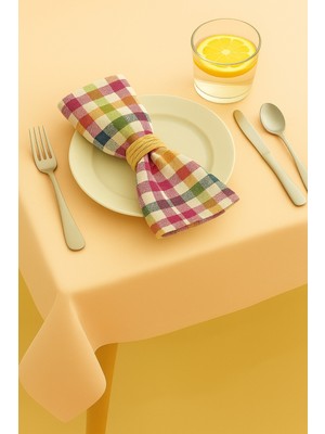 Luvora Home Efsun Serisi Ekose 2'li Misafir Peçetesi - Pembe