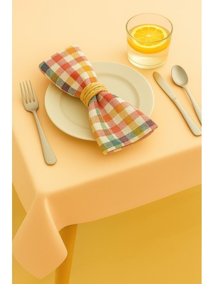 Luvora Home Efsun Serisi Ekose 2'li Misafir Peçetesi - Turuncu