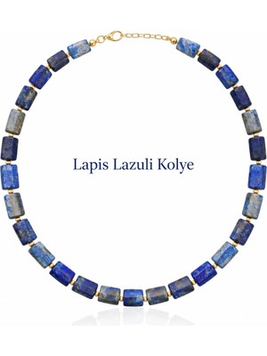 Cunda Doğal Taş Design Lapis Lazuli Doğal Taş Kolye Özel Kesim