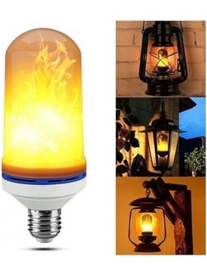 10EN 5W Alev Efektli LED Ampul E27 Alevli Ateş Lambası