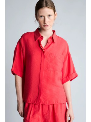 DeFacto Overshirt Fit Modal Tek cepli Kısa Kollu Gömlek I7410AX26HS