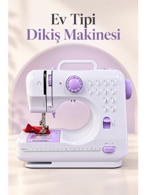 Akıllı Bayi Ayak Pedallı Dikiş Makinesi Beyaz Lila Mini Tasarım Aby