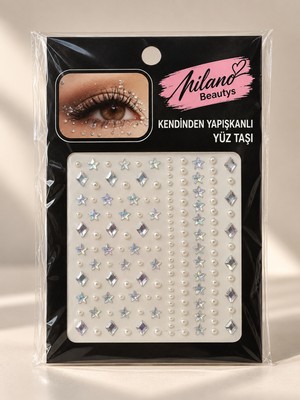 Milano Beautys Kendinden Yapışkanlı Yüz Taşı – Inci, Yıldız ve Kristal Taşlı Yüz ve Göz Makyaj Süsü