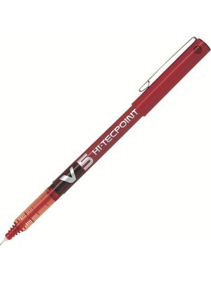 Pilot V5 Hi-Tecpoint Kırmızı Kalem 0.5 mm 1 Adet Parlak ve Canlı Renkli Yazım Deneyimi
