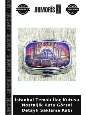 Armoris Istanbul Temalı Nostaljik Kutu Görsel Detaylı Saklama Kabı