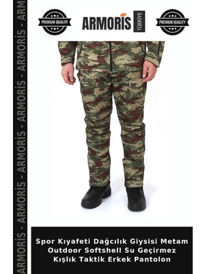 Armoris Spor Kıyafeti Dağcılık Giysisi Metam Outdoor Softshell Su Geçirmez Kışlık Taktik Erkek Pantolon