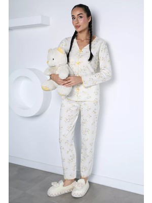 Gülseli Kadın Polo Yaka Desenli Pijama Takımı P-00023463