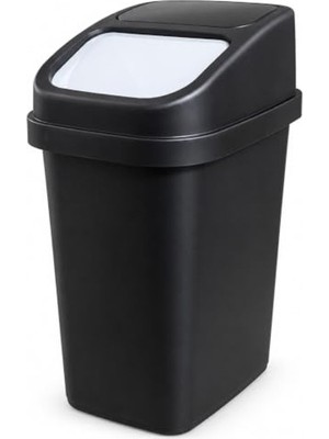 Odea 10 Litre Kapasiteye Sahip Kapaklı Plastik Çöp Kovası, Siyah Renk