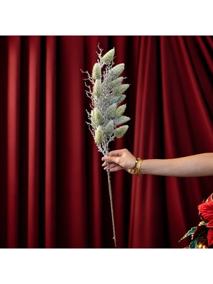 Dekorsende Yılbaşı Süsü Dal Çam Selvi Garnitür Buzlu 80 cm