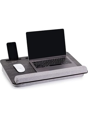 Vionna Minderli Laptop Sehpası, Antik Gri Renk ile Kullanışlı Tasarım