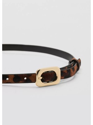 Mango Leopar Desenli Deri Kemer