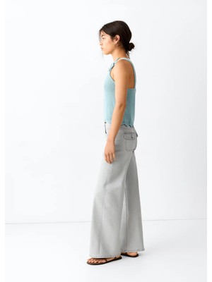 MANGO Teen Düşük bel wide leg jean pantolon