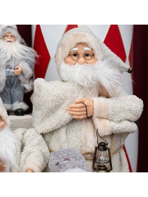 Dekorsende Yılbaşı Noel Baba Kürklü Bej 90 cm
