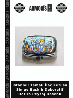 Armoris Istanbul Temalı Simge Baskılı Dekoratif Hatıra Peyzaj Desenli