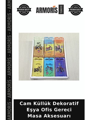 Armoris Cam Küllük Dekoratif Eşya Ofis Gereci Masa Aksesuarı