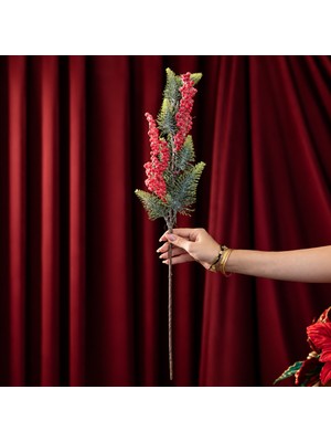 Dekorsende Yılbaşı Süsü Dal Berryli Çam Yeşil Kırmızı 68 cm