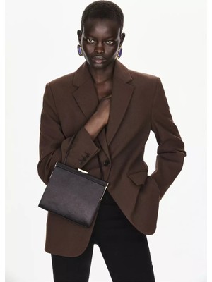 Mango Kapaklı Cepli Düz Kesim Blazer Ceket