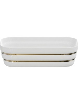 Lena EY-4840A Parlak Beyaz & Altın Tezgah Üstü Lavabo