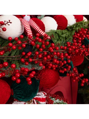 Dekorsende Yılbaşı Garland Mini Berry Kırmızı 190 cm
