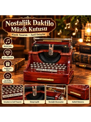 Ebuu Concept Nostaljik Daktilo Müzik Kutusu