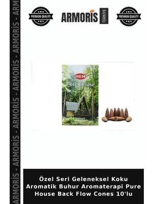 Armoris Özel Seri Geleneksel Koku Aromatik Buhur Aromaterapi Pure House Back Flow Cones 10'lu
