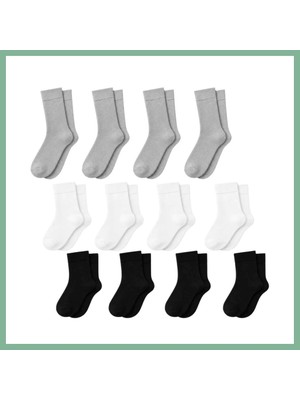 Bşk Virgo Kadın Bambu Uzun Çorap 12'li Paket, Dikişsiz Burunlu Yumuşak Dokulu Siyah Beyaz Gri · Beden: 36-40 · Renk: Siyah 12 Li BSK2026