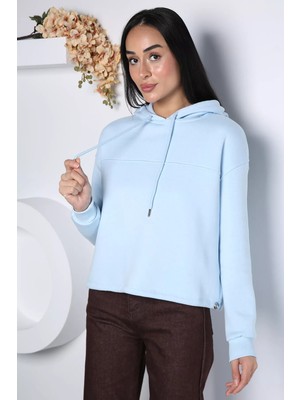 Gülseli Kadın Üç Iplik Şardonlu Kapüşonlu Sweatshirt P-00023354