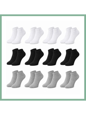 Bşk Virgo Erkek Bambu Patik Çorap 12'li Paket, Siyah Beyaz Gri, Nefes Alan Nem Emici Yumuşak Günlük Spor Bilek Çorabı · Beden: 39-44 · Renk: Çok Renkli 12 Li BSK2026