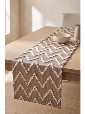 Luvora Home Vega Serisi Zikzak Desenli Runner - Vizon