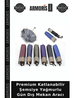 Armoris Premium Katlanabilir Şemsiye Yağmurlu Gün Dış Mekan Aracı