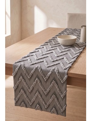 Luvora Home Vega Serisi Zikzak Desenli Runner - Gri