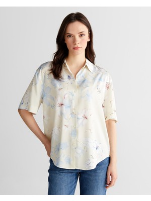 Gant Kadın Pembe Relaxed Fit Klasik Yaka Desenli Gömlek 4300473.34