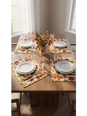 4'lü Duck Kumaş Amerikan Servis Seti 33X44 cm – Leke Tutmaz Suya Dayanıklı Dekoratif Supla