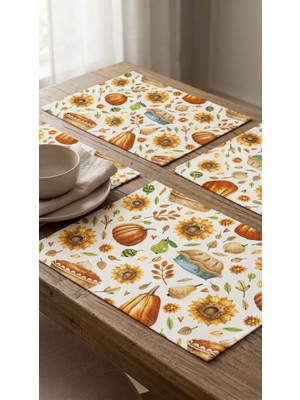 4'lü Duck Kumaş Amerikan Servis Seti 33X44 cm – Leke Tutmaz Suya Dayanıklı Dekoratif Supla
