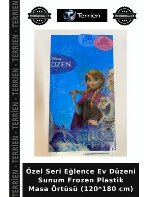 Terrien Özel Seri Eğlence Ev Düzeni Sunum Frozen Plastik Masa Örtüsü (120*180 Cm)