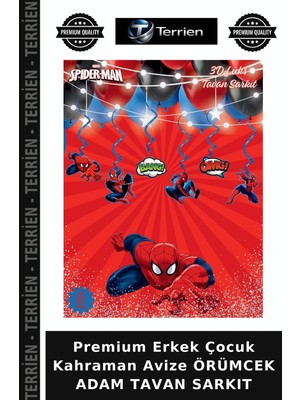 Terrien Premium Erkek Çocuk Kahraman Avize Örümcek Adam Tavan Sarkıt