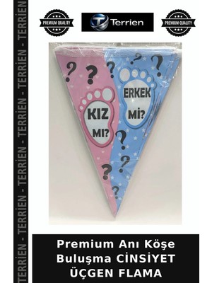 Terrien Premium Anı Köşe Buluşma Cinsiyet Üçgen Flama