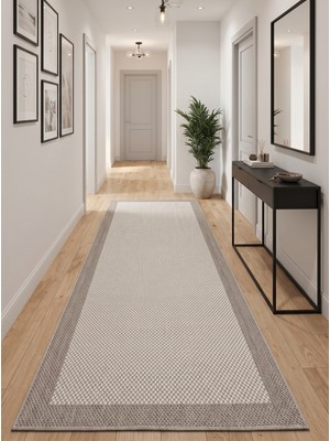 Dekoset Home Sisal Halı- Krem-Bej Hol Koridor Halısı- Kaymaz Taban- Yıkanabilir Kilim Halı Yolluk