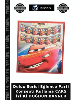 Terrien Delux Serisi Eğlence Parti Konsepti Kutlama Cars Iyi Ki Doğdun Banner