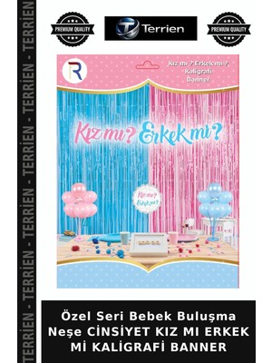 Terrien Özel Seri Bebek Buluşma Neşe Cinsiyet Kız Mı Erkek Mi Kaligrafi Banner
