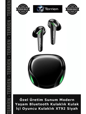 Terrien Özel Üretim Sunum Modern Yaşam Bluetooth Kulaklık Kulak Içi Oyuncu Kulaklık XT92 Siyah