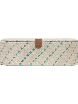 Yargıcı Deri Detaylı Pandanus Dikdörtgen KUTU(32X23X10 Cm)