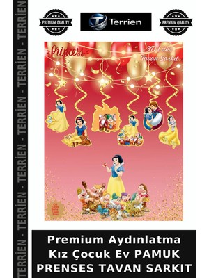 Terrien Premium Aydınlatma Kız Çocuk Ev Pamuk Prenses Tavan Sarkıt
