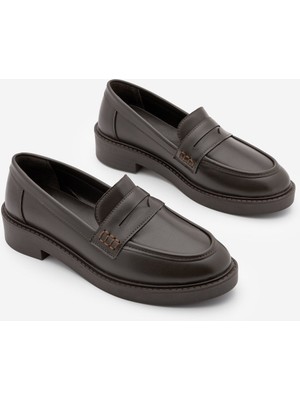 Marjin Kadın Loafer Makosen Günlük Ayakkabı Andel Kahve