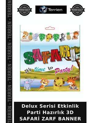 Terrien Delux Serisi Etkinlik Parti Hazırlık 3D Safari Zarf Banner