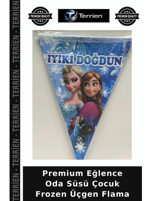 Terrien Premium Eğlence Oda Süsü Çocuk Frozen Üçgen Flama