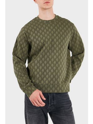 Emporio Armani Tamamı Logolu Pamuklu Bisiklet Yaka Sweat Erkek Sweat EM006874 AF10013 F7196