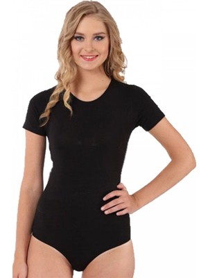 Mestore Moda Çizgi Bayan Kısa Kol Çıtçıtlı Body 242