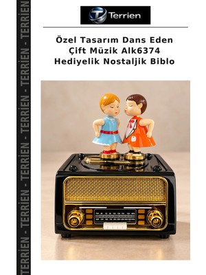 Terrien Özel Tasarım Dans Eden Çift Müzik ALK6374 Hediyelik Nostaljik Biblo